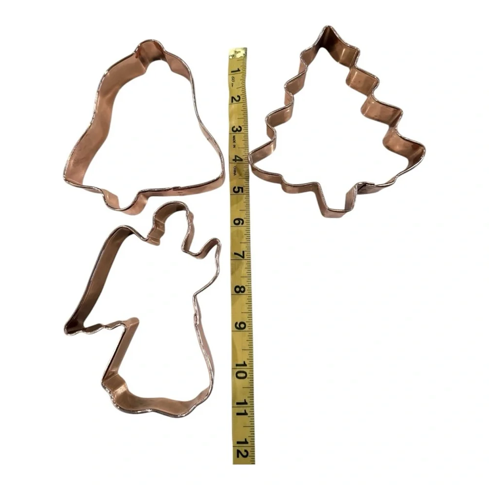 Copper Extra Large Christmas Cookie Cutters Set Angel Bell Christmas‎ Tree
